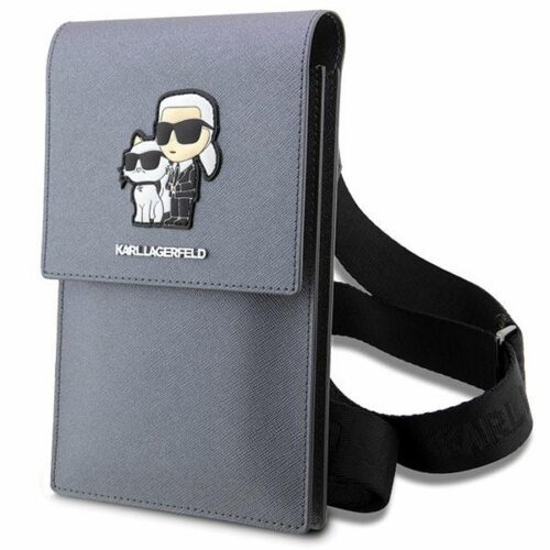 Karl Lagerfeld táska KLWBSAKCPMG ezüst Saffiano Karl & Choupette