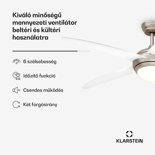 Klarstein Bolero mennyezeti ventilátor világítással | 132 cm | 35 W | Csendes működés | Fa - Image 2