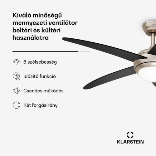 Klarstein Bolero mennyezeti ventilátor világítással | 132 cm | 35 W | Csendes működés | Fa - Image 2
