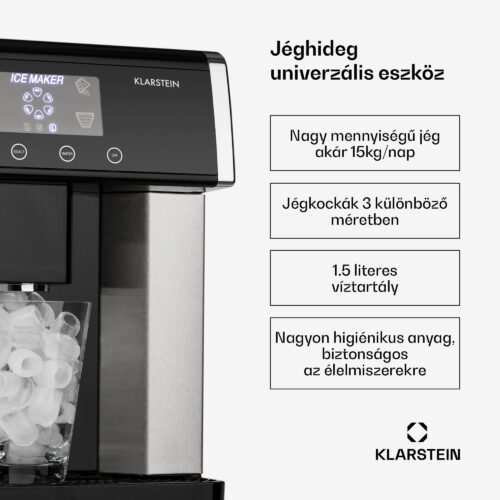 Klarstein Eiszeit rozsdamentes acél jégkocka készítő 3 jégkocka méret ezüst - Image 2