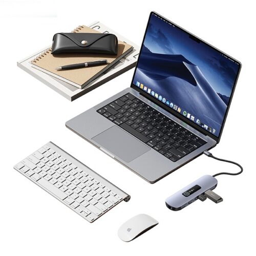USAMS adapter HUB 10in1 3xUSB 3.0/TF/SD/USB-C/HDMI/RJ45/VGA PD100W szürke/zománc SJ644HUB01 (US-SJ644) - Image 2
