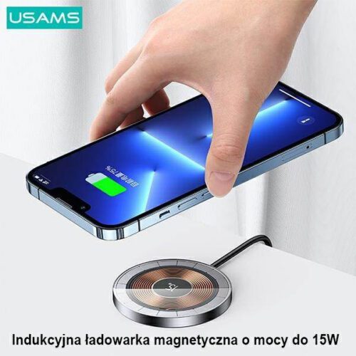 USAMS indukciós töltő US-CD183 mágneses 15W fekete CD183CDX01 - Image 2