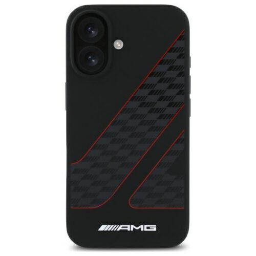 AMG AMHMP16S2SCFR Checkered Flag Pattern MagSafe-kompatibilis keménytok iPhone 16 - fekete - Image 2