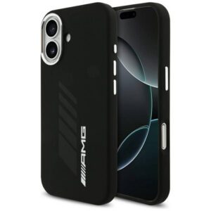 AMG szilikon túlméretezett Rhombs MagSafe tok iPhone 17 Fekete