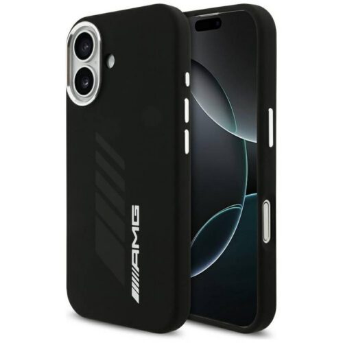 AMG szilikon túlméretezett Rhombs MagSafe tok iPhone 17 Fekete