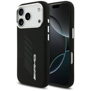 AMG szilikon túlméretezett Rhombs MagSafe tok iPhone 17 Pro Fekete