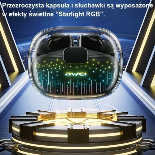 AWEI T52 Pro2 Bluetooth fülhallgató 5.3 TWS töltőtokkal fekete - Image 2