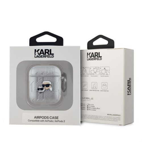 Apple Airpods 1/2 KARL LAGERFELD KLA2PGKCPS Tartó - Ezüst - Image 2