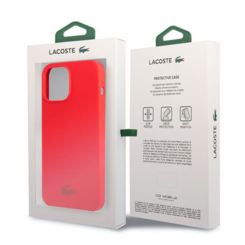 Apple iPhone 13 Pro Lacoste LCHCP13LSR Liquid Hátlap - Piros - Image 2