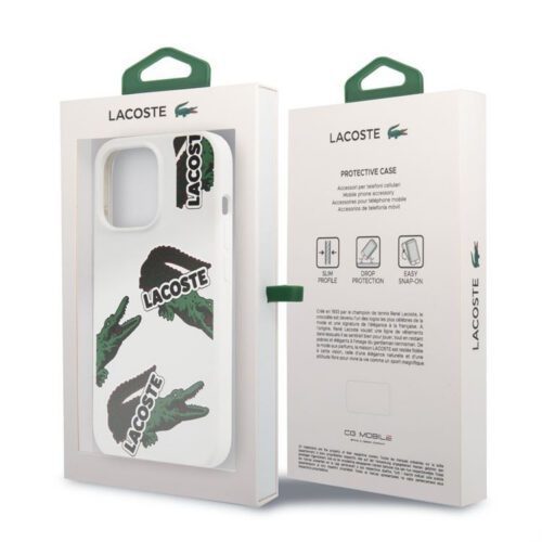 Apple iPhone 13 Pro Max Lacoste LCHCP13XOW Liquid Hátlap - Fehér - Image 2