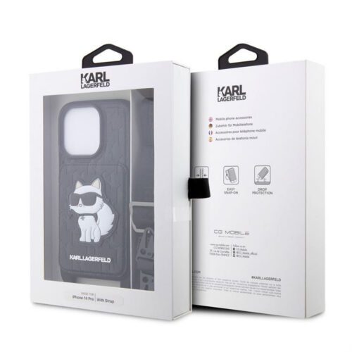 Apple iPhone 14 Pro KARL LAGERFELD KLHCP14LCSAKHPCK NFT Hátlap - Fekete - Image 2
