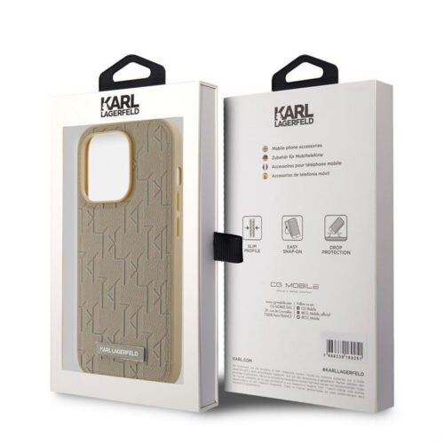 Apple iPhone 14 Pro KARL LAGERFELD KLHMP14LPKHPORPE Magsafe Hátlap - Bézs - Image 2