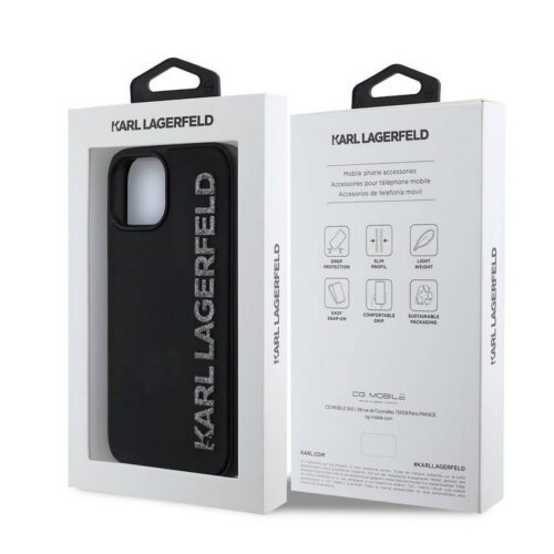Apple iPhone 15 KARL LAGERFELD KLHCP15SRBKGVCK Hátlap - Fekete - Image 2