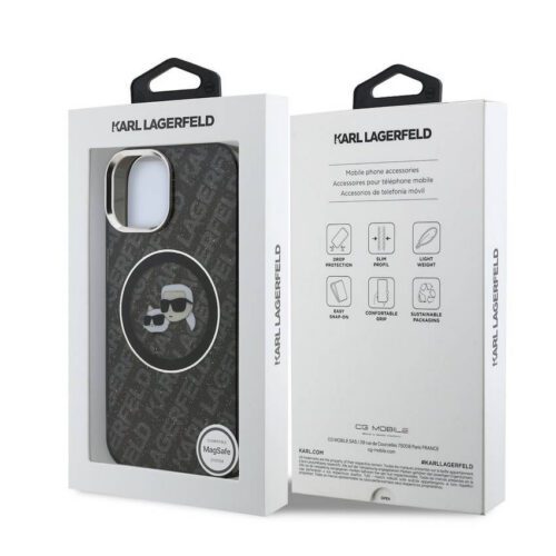 Apple iPhone 15 KARL LAGERFELD KLHMP15SHMKBKCHK Magsafe IML Hátlap - Fekete - Image 2