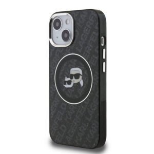 Apple iPhone 15 KARL LAGERFELD KLHMP15SHMKBKCHK Magsafe IML Hátlap - Fekete