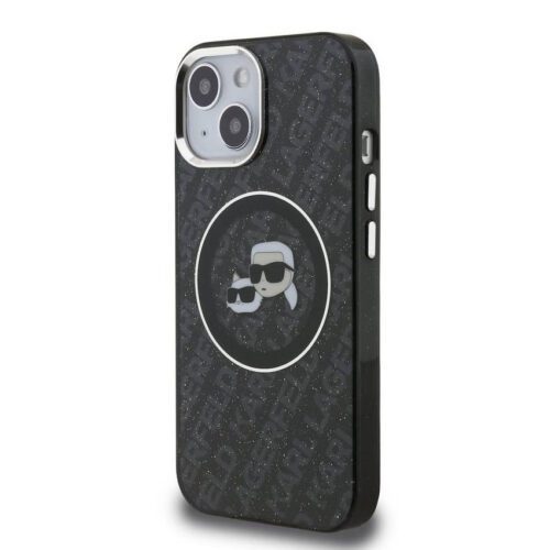 Apple iPhone 15 KARL LAGERFELD KLHMP15SHMKBKCHK Magsafe IML Hátlap - Fekete