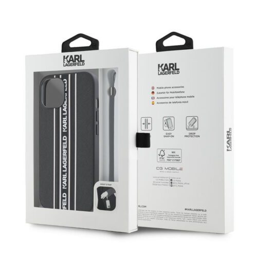 Apple iPhone 15 KARL LAGERFELD KLHMP15SPAMSCNSP Hátlap - Fekete/Rózsaszín - Image 2