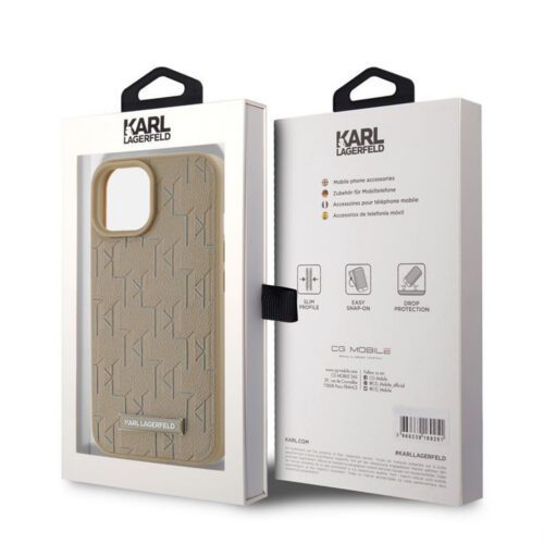 Apple iPhone 15 KARL LAGERFELD KLHMP15SPKHPORPE Magsafe Hátlap - Bézs - Image 2