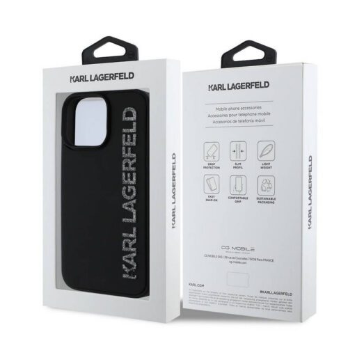 Apple iPhone 15 Pro KARL LAGERFELD KLHCP15LRBKGVCK Hátlap - Fekete - Image 2