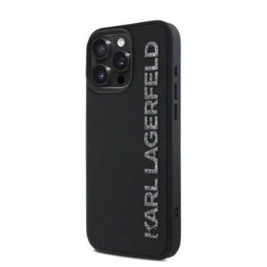 Apple iPhone 15 Pro KARL LAGERFELD KLHCP15LRBKGVCK Hátlap - Fekete