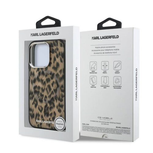 Apple iPhone 15 Pro KARL LAGERFELD KLHMP15LHDLEOICW Magsafe IML Hátlap - Barna - Image 2