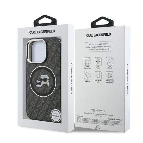 Apple iPhone 15 Pro KARL LAGERFELD KLHMP15LHMKBKCHK Magsafe IML Hátlap - Fekete - Image 2