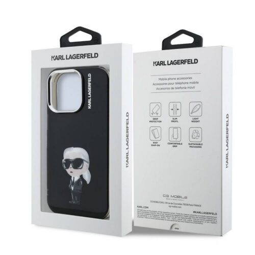 Apple iPhone 15 Pro KARL LAGERFELD KLHMP15LHMKIAQK IML Hátlap - Fekete - Image 2