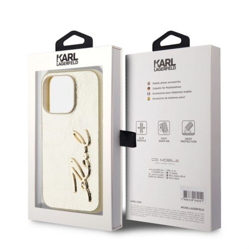 Apple iPhone 15 Pro Max KARL LAGERFELD KLHCP15XPFMFBKMD Hátlap - Arany - Image 2