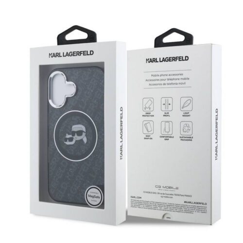 Apple iPhone 16 KARL LAGERFELD KLHMP16SHMKBKCHK Magsafe IML Hátlap - Fekete - Image 2