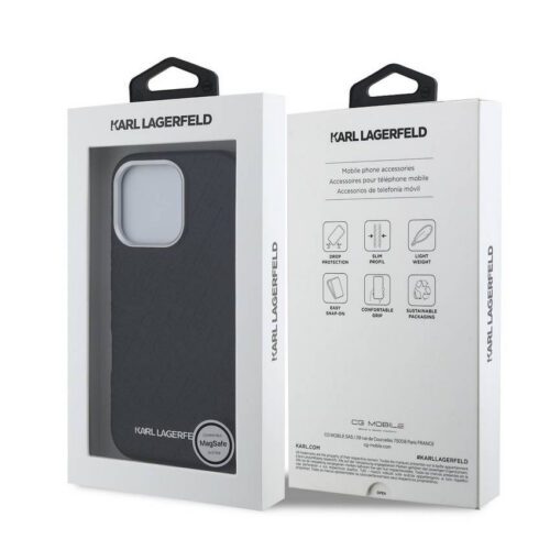 Apple iPhone 16 Pro KARL LAGERFELD KLHMP16LPGKLFOFK Magsafe Hátlap - Fekete - Image 2
