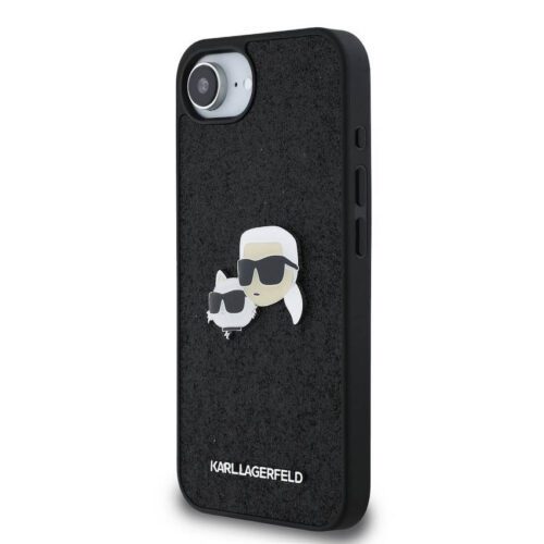 Apple iPhone 16e KARL LAGERFELD KLHCPSE4PFGKCPK Glitter Hátlap - Fekete