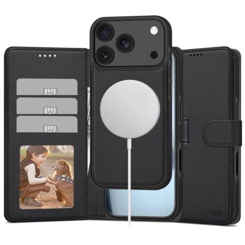Apple iPhone 17 Pro Max Tech-Protect MagSafe Könyvtok - Fekete