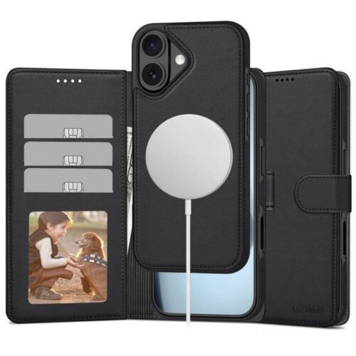 Apple iPhone 17 Tech-Protect MagSafe Könyvtok - Fekete