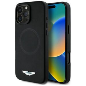Aston Martin ASHMP16LPLOK HC FW Logo MagSafe-kompatibilis tok iPhone 16 Pro - fekete