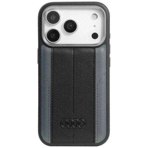 Audi A6 Szintetikus bőr MagSafe tok iPhone 17 Pro-hoz fekete