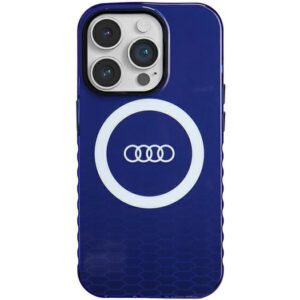 Audi AU-IMLMIP14P-Q5/D2-BE IML Big Logo MagSafe-kompatibilis keménytok iPhone 14 Pro - tengerészkék
