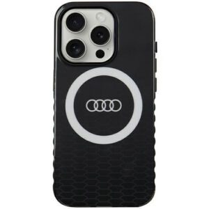Audi AU-IMLMIP15P-Q5/D2-BK IML Big Logo MagSafe-kompatibilis keménytok iPhone 15 Pro - fekete