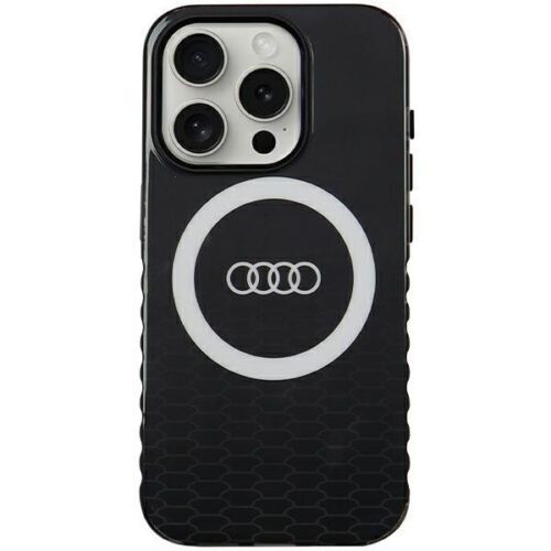 Audi AU-IMLMIP15P-Q5/D2-BK IML Big Logo MagSafe-kompatibilis keménytok iPhone 15 Pro - fekete
