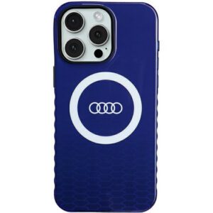 Audi AU-IMLMIP15PM-Q5/D2-BE IML Big Logo MagSafe-kompatibilis keménytok iPhone 15 Pro Max - tengerészkék