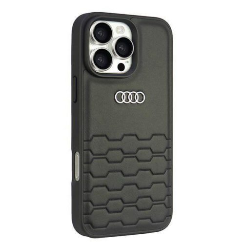 Audi AU-TPUPCIP16PM-GT/D2-BK Synthetic Leather keménytok iPhone 16 Pro Max - fekete - Image 2