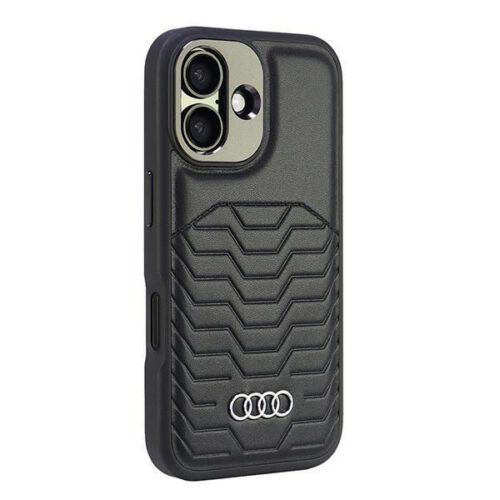 Audi AU-TPUPCMIP16M-GT/D3-BK Synthetic Leather MagSafe keménytok iPhone 16 Plus - fekete - Image 2