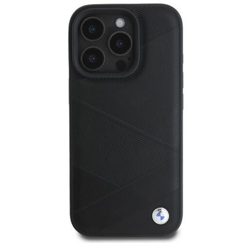 BMW BMHCP16L23RCGPK Sign Leather Crossing Lines Pattern tok iPhone 16 Pro - fekete - Image 2