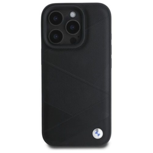 BMW BMHCP16X23RCGPK Sign Leather Crossing Lines Pattern tok iPhone 16 Pro Max - fekete - Image 2