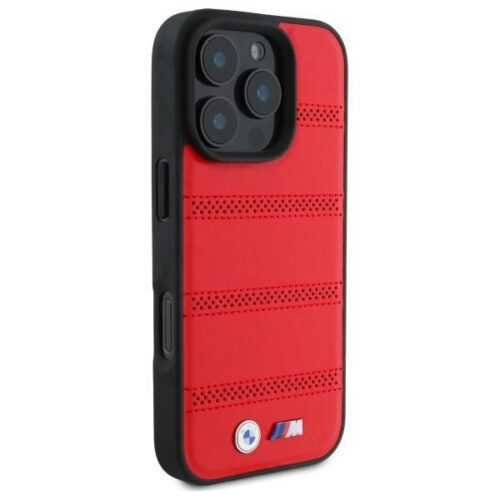 BMW BMHMP16X23PUSPR M Perforated And Stitched Line MagSafe tok iPhone 16 Pro Max - piros - Image 2