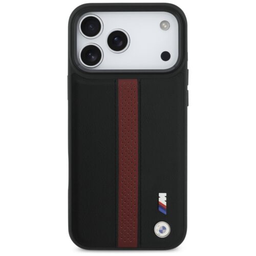 BMW M perforált csíkos logóval ellátott tok MagSafe iPhone 17 Pro Max készülékhez piros - Image 2