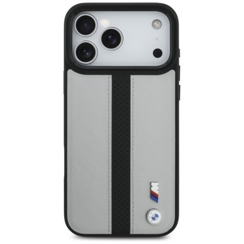 BMW M perforált csíkos logóval ellátott tok MagSafe iPhone 17 Pro Max készülékhez szürke - Image 2