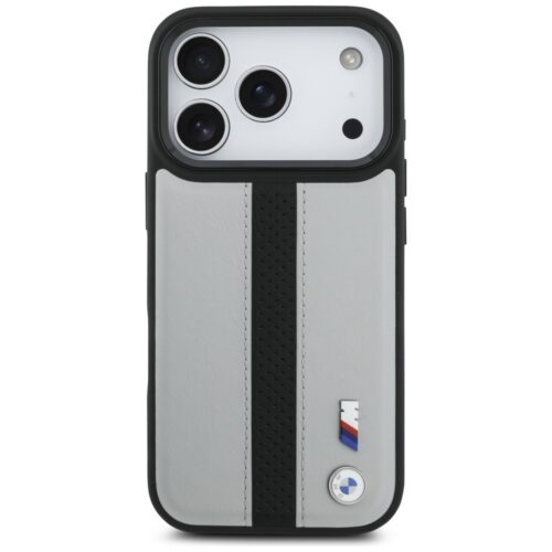 BMW M perforált csíkos logóval ellátott tok MagSafe iPhone 17 Pro szürke - Image 2