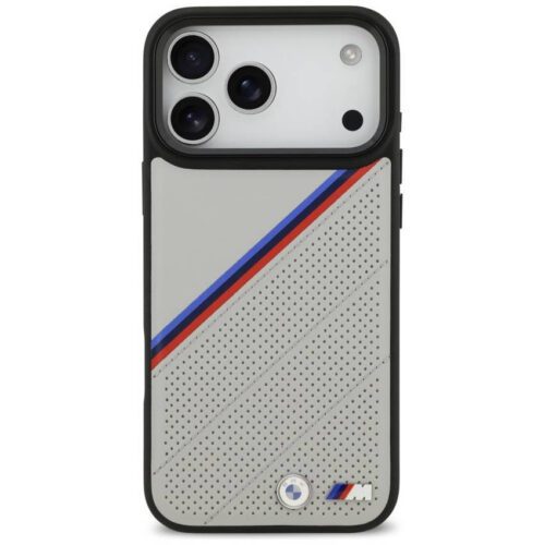 BMW M trikolor fém logó MagSafe tok iPhone 17 Pro Max szürke - Image 2