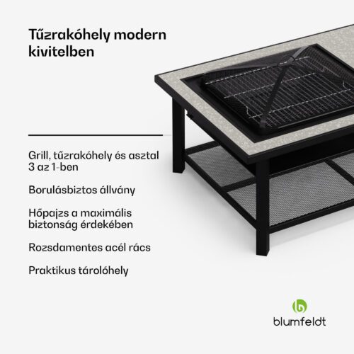 3 az 1-ben tűzrakóhely grill funkcióval
