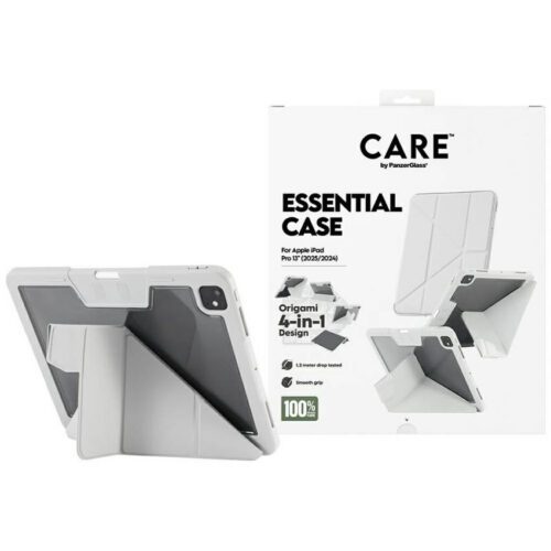 Care by PanzerGlass Y hajtogatott tok iPad Pro 13" (2025/2024) készülékhez világosszürke színben